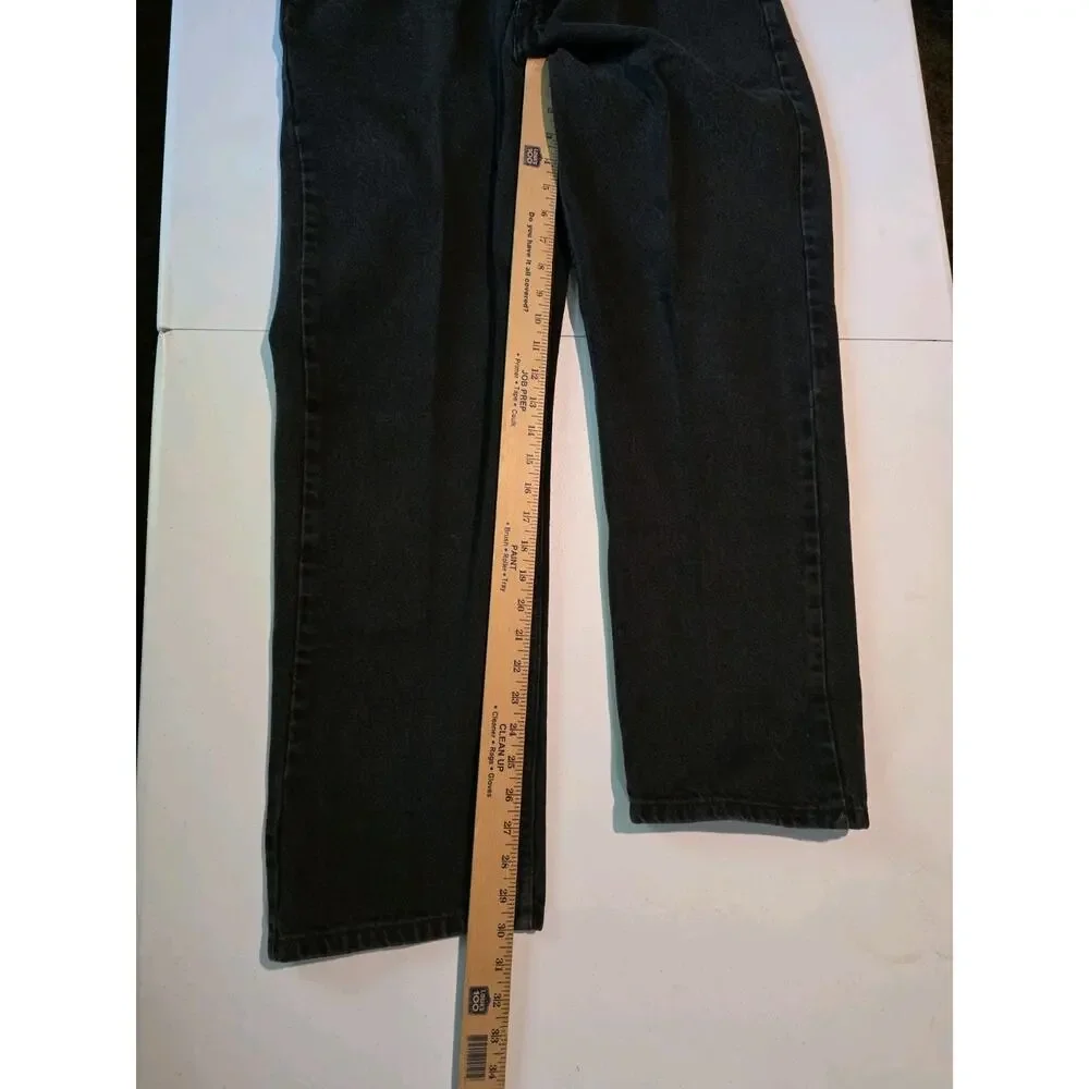 VTG Wrangler Jeans Mens 34x30 Black Straight Leg Denim 100% Cotton 5-Pocket